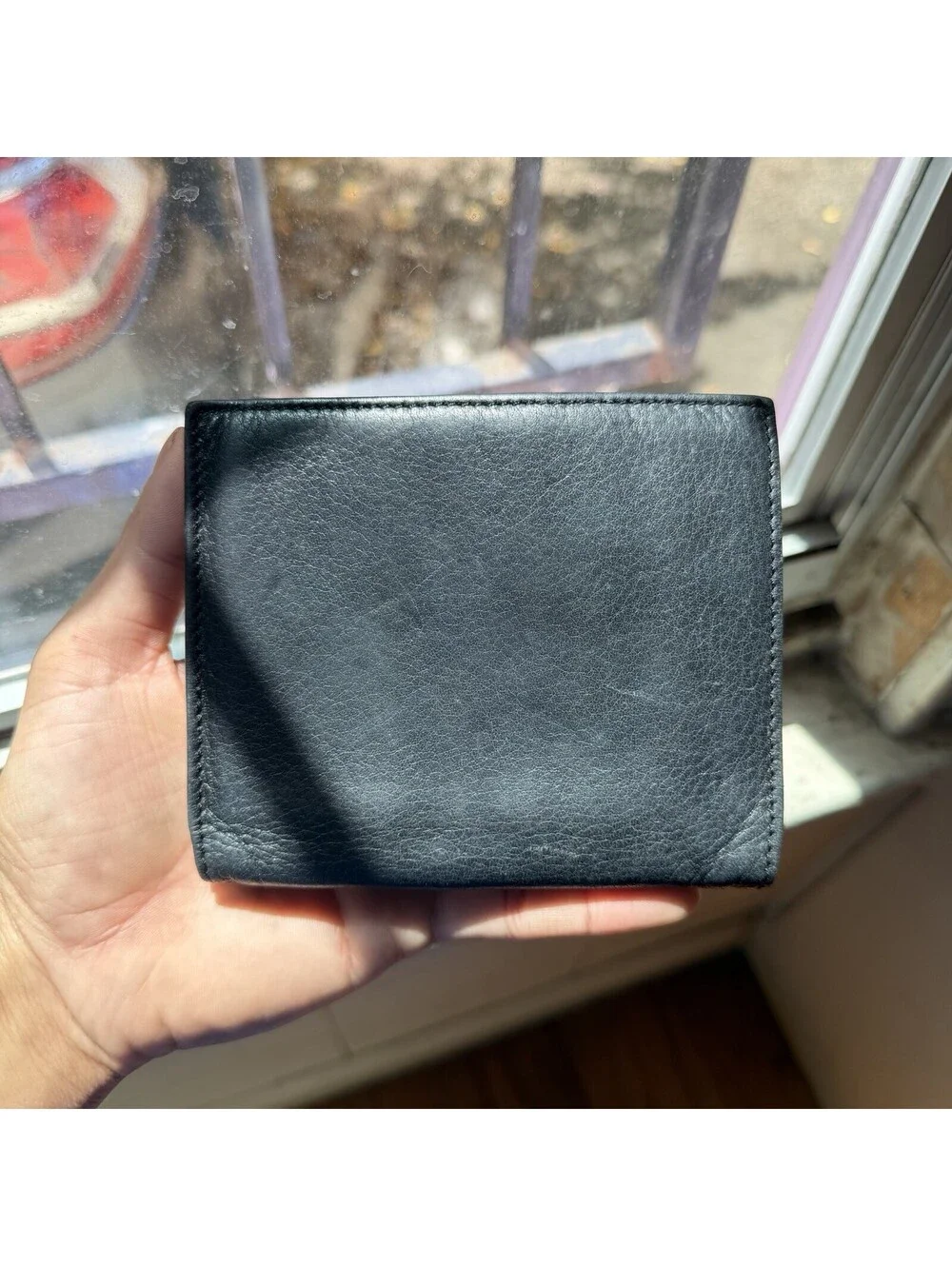 Piquadro Black Leather Slim Bifold Wallet Card Holder Men’s Minimalist Italy
